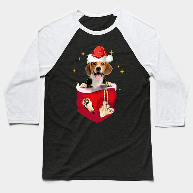 Beagle In Pocket Christmas Gift Baseball T-Shirt by Terryeare